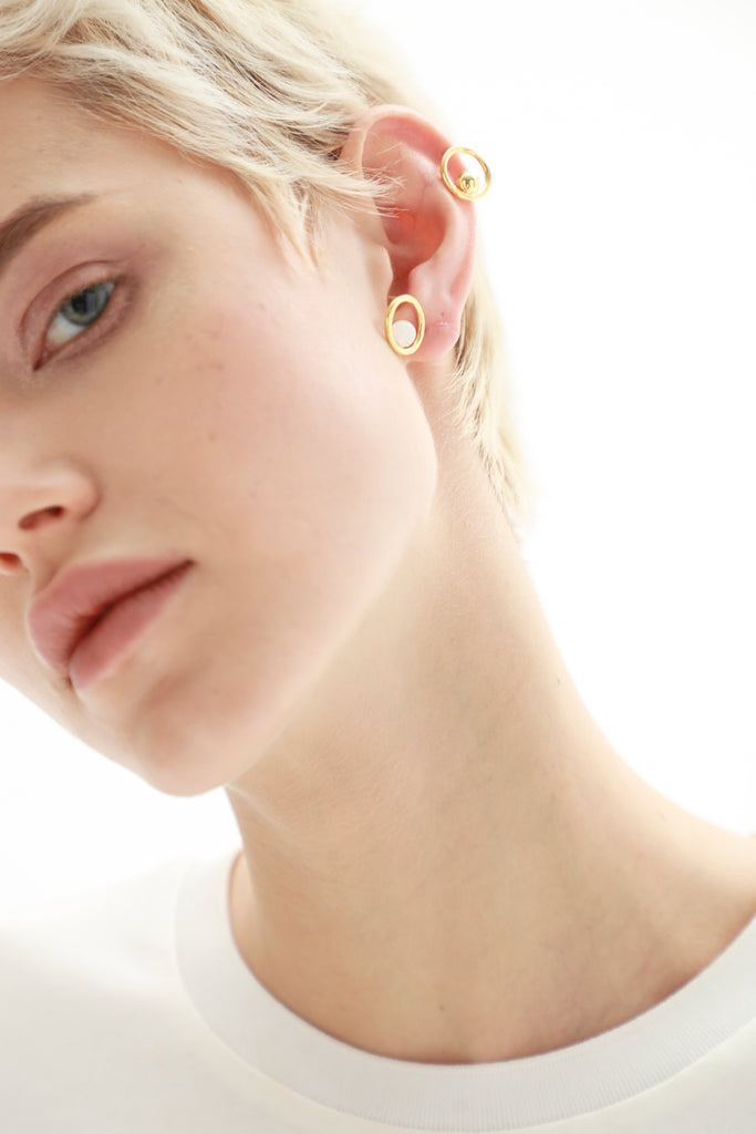 Golden New Moon Earring / Brooch