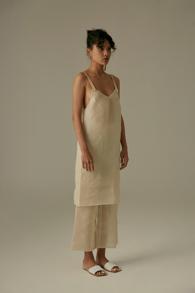 ORGANZA HIGH WAIST PANTS