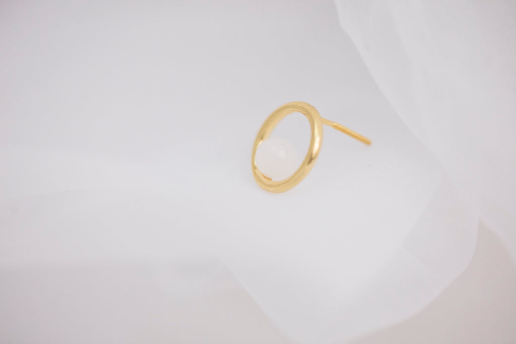 Golden New Moon Earring / Brooch